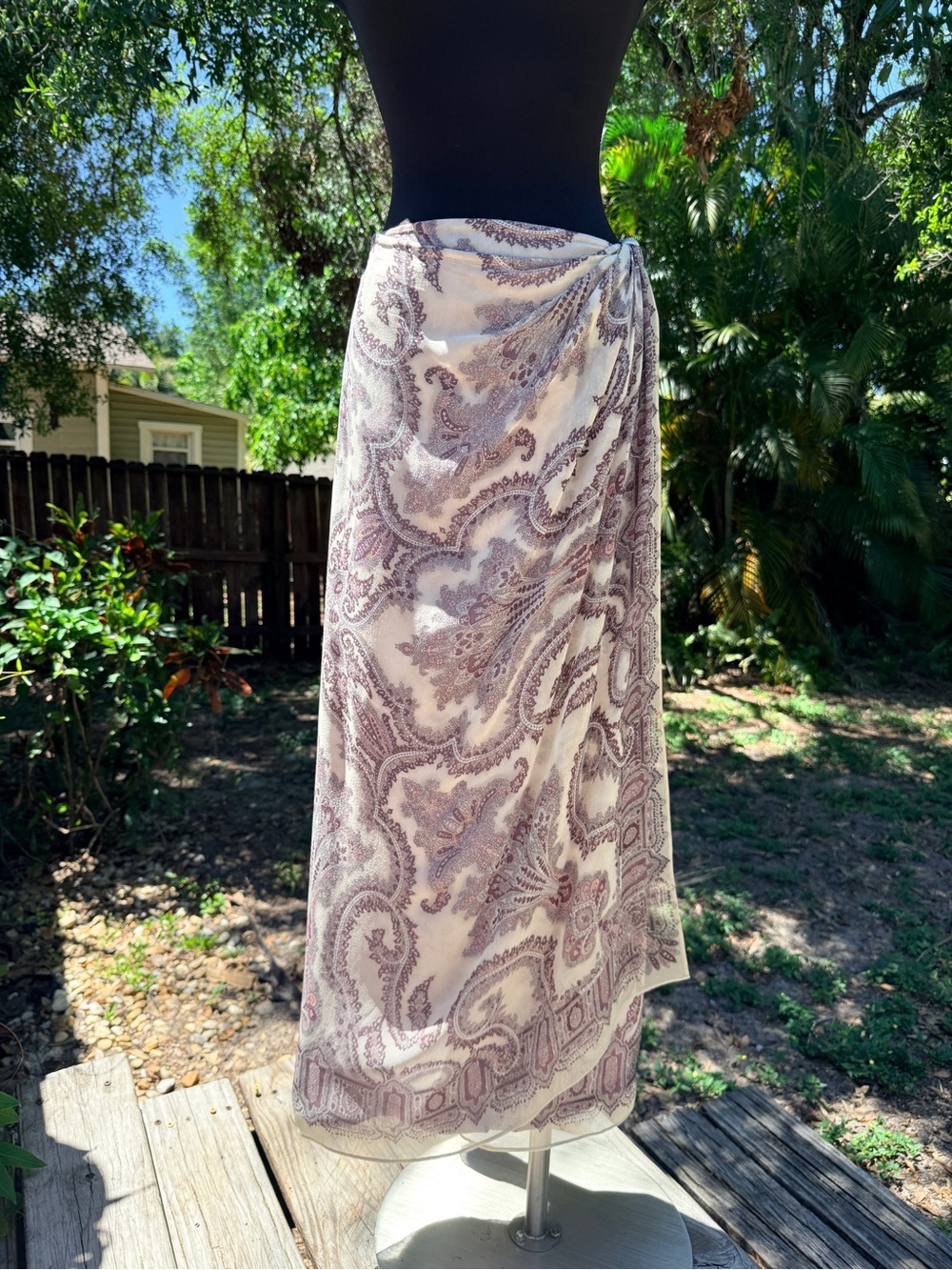 2000s Emanuel Ungaro Paisley Floral 100% Silk Wrap Skirt
